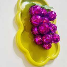 Disco Grapes Wall Hanging/ Dopamine Decor/ Maximalist Fake Food/ Food Pop Art/Wall Sculpture/ Funky Decor/Kitchen/Easter Decor - thumbnail 2