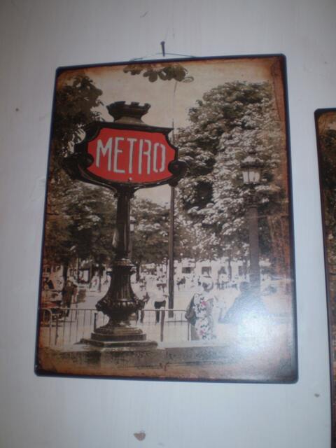 French Paris Metro Metal Wall Hanging Sign, Subway, Underground.design 2, Home Or Garden