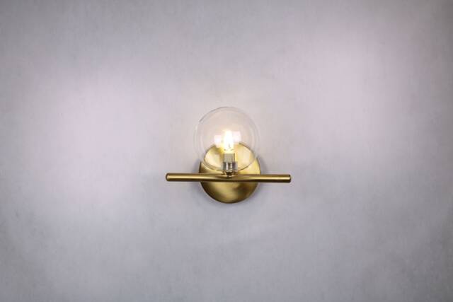 Wall Light - Brass Gold Globe Lamp Vanity Fixture, Sconce Model Ranor Lighting Design # - image 1
