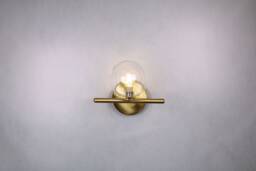 Wall Light - Brass Gold Globe Lamp Vanity Fixture, Sconce Model Ranor Lighting Design # - thumbnail 1