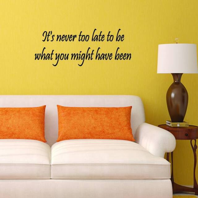 It's Never Too Late To Be What You Might Have Been Wall Decal Motivational Quote Vwaq-4498-V1