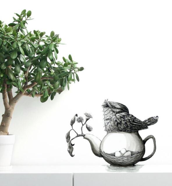 Nesting Frogmouth Wall Sticker Decal - Australian Animal Decals, Stickers, Kids, Native Animals Art