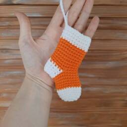 Crochet Mini Christmas Stockings, Rainbow Garland Ornaments - thumbnail 3