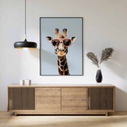 Giraffe Print, Poster, Funny Animal D??cor, Wall Art, in Sunglasses Modern D??cor - thumbnail 1