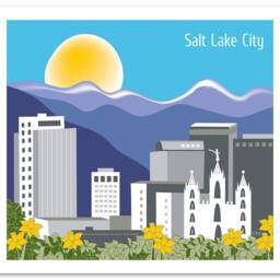 Salt Lake City Print, Skyline, Utah Art Lds Temple Wall Art, Horizontal Gift - Style E8-O-Sa - thumbnail 3