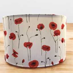 striking Poppies, White & Red. 20, 30 & 40cm Lampshade/Pendant Shade. Home Decor - thumbnail 2