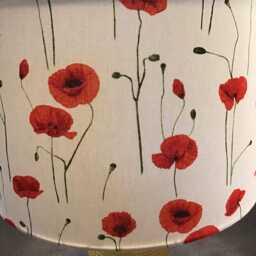 striking Poppies, White & Red. 20, 30 & 40cm Lampshade/Pendant Shade. Home Decor - thumbnail 4