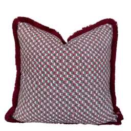 Cushions Made in Fermoie Ruffle Red Grey Cotton Decorative Sofa Throw Pillow Cover - thumbnail 2