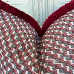 Cushions Made in Fermoie Ruffle Red Grey Cotton Decorative Sofa Throw Pillow Cover - thumbnail 3