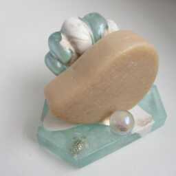 Seashell Business Card Holder- Beach D??cor - Phone Stand Soap Dish- Paperweight Concrete Gifts - thumbnail 2