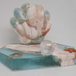 Seashell Business Card Holder- Beach D??cor - Phone Stand Soap Dish- Paperweight Concrete Gifts - thumbnail 4