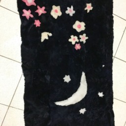 Beautiful Black Color Sheepskin Mat. Luxury Rug - thumbnail 3