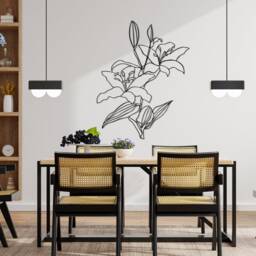 Lily Metal Wall Art Modern Floral Home Decor - thumbnail 3