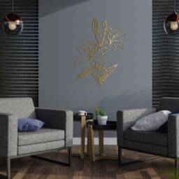 Lily Metal Wall Art Modern Floral Home Decor - thumbnail 2