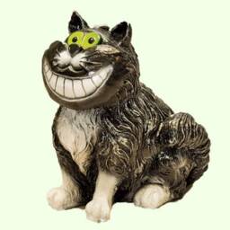Garden Statue Cat Fairy Yard Decorations Funny Sculpture Large Lawn Flowerbed Outdoor Alice in Wonderland Figurine Smile Keepsake Gifts - thumbnail 1
