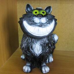 Garden Statue Cat Fairy Yard Decorations Funny Sculpture Large Lawn Flowerbed Outdoor Alice in Wonderland Figurine Smile Keepsake Gifts - thumbnail 2