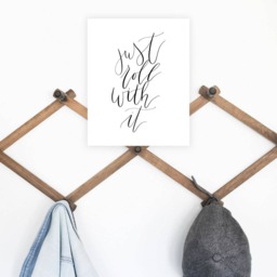 Just Roll With It Print, Digital Download, Minimalist Office Decor, Wall Art, Simple Home Lettered Poster - thumbnail 3