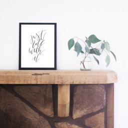 Just Roll With It Print, Digital Download, Minimalist Office Decor, Wall Art, Simple Home Lettered Poster - thumbnail 2