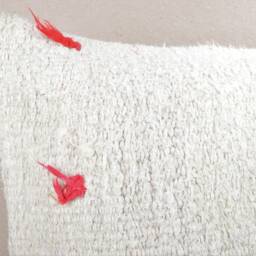 Handmade Hemp Kilim Pillow Cover, White Floor Cushion - 18x18 Inch - thumbnail 3