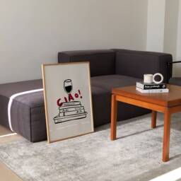 Ciao Poster, Ink Bleed, French Print, Wine Glasses, Trendy Wall Art, Kitchen Unframed - thumbnail 3