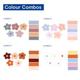 Retro Boho Daisy Wall Decal - Flower Stickers Floral Decals PVC Free, No Odour Reusable Fabric Peel & Stick - thumbnail 4