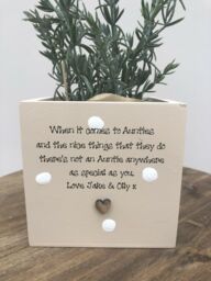 Auntie Personalised Flower/Plant Pot Gift Auntie Aunty Aunt ~ Great Or Any Name. Shabby Chic Style Birthday Christmas Mothers Day Etc - thumbnail 1