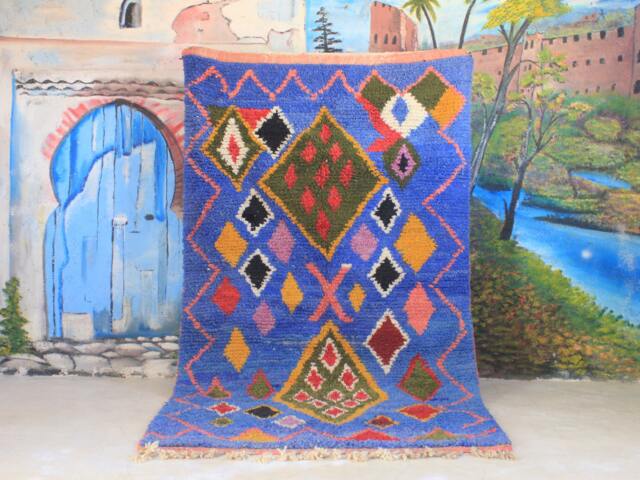 Colorful Moroccan Rug, Custom Fabulous Boujad Azilal Abstract Multicolored Carpet, Handmade Bohemian Rug - image 1