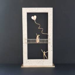Mixed Media Sculpture, Bronze, Wood, & Sand Art Serenade