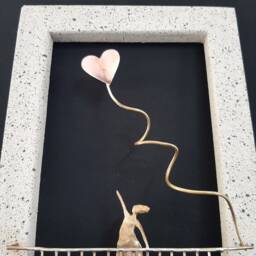 Mixed Media Sculpture, Bronze, Wood, & Sand Art Serenade - thumbnail 2