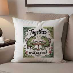 Together Until We Croak Frog Pillow Cute Couple Cushion Personalized Gift Funny Valentine's Day 43x43 Cover - thumbnail 4