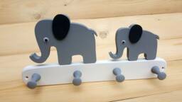 Children's Wardrobe Wooden Elephant Wall Hook Children's Room Rail Coat