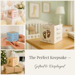 Baby Block Personalized Engraved Wooden Name Cube Birth Stats, Hard Maple, Nursery Decor - thumbnail 3