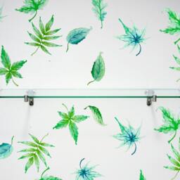 Leaf Decals Green 14-Set, Removable Wall Decals, Furniture Kitchen Decor, Bathroom Hand-Painted Leaves - thumbnail 2