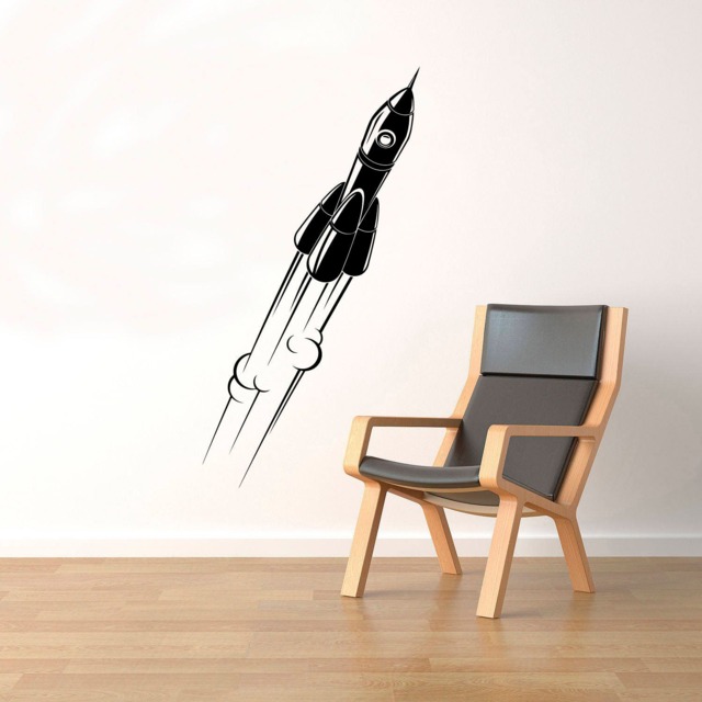 Space Rocket Wall Decal Vinyl Stickers Spaceship Home Art Decor Kids Room Nursery Interior - 30Nr - image 1