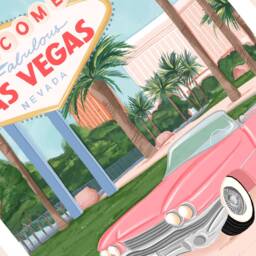 Las Vegas Art Print, Art, Usa Poster, Vegas Nevada, Travel Poster - thumbnail 3