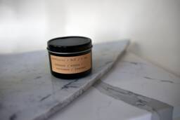 Boy/4 Oz. Soy Travel Tin Candle Cardamom, Tobacco, Leather, Woods 25 Hrs. Handmade