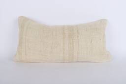 Handwoven Kilim Lumbar Pillow Cover Turkish Wool Cushion - 12x24