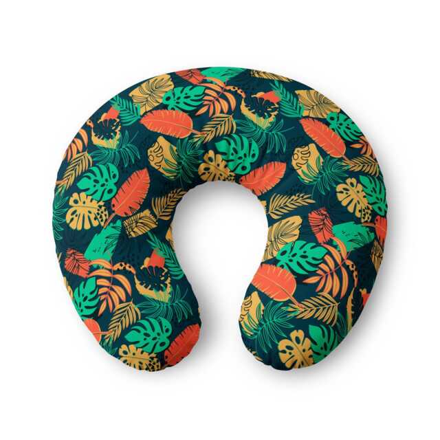 Tropical Leaf Pattern Nursing Pillow Cover - Jungle Leaves Print - image 1
