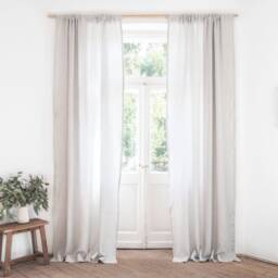 Gray Stripes Curtain Panel Made Of Medium Linen - 160 G/2/ Rod Pocket/Different Types Heading 1 Pcs - thumbnail 2