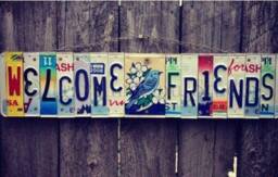 Recycled. License Plate. Room Decor. Sign. Wall Hanging. Custom Name. Handmade.family Name. Door Hanging.bluebird. Friends. Homedecor - thumbnail 1