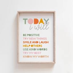 Girls Motivational Bedroom Prints, Inspirational Quotes, Self Care Poster, Kids Positive Wall Art, Classroom Decor, Girls Posters - thumbnail 2