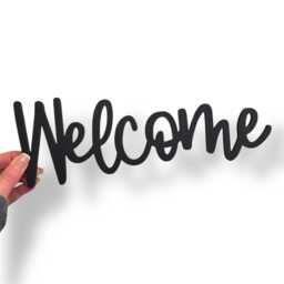 Welcome Wall Sign- Wooden Door & Decor - Self-Adhesive 3M Backing Entryway, Hallway, Porch Decoration - thumbnail 3