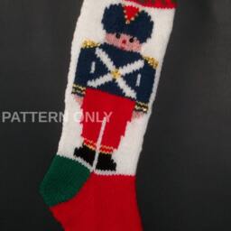 PDF Pattern Only Hand Knitted Toy Soldier Christmas Stocking - thumbnail 2