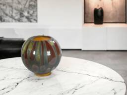Spherical Raku Ceramic Table Lamp With Warm Autumnal Colours, To Create An Elegant & Harmonious Atmosphere in Your Home. Created By Manl114 - thumbnail 1