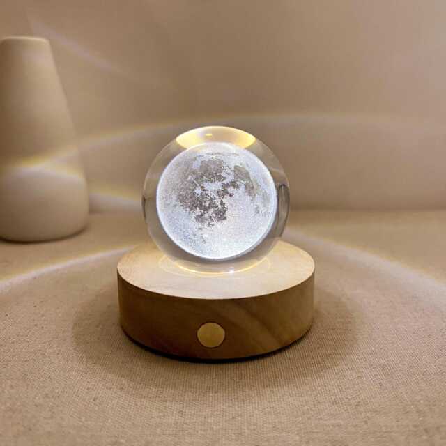 Custom Moon Night Light, Luna Globe Lamp, Personalized Desk Planet Ball Room Decor, Valentine's Day Gifts, Nursery Decor - image 1