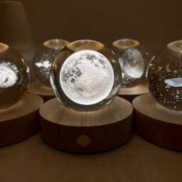 Custom Moon Night Light, Luna Globe Lamp, Personalized Desk Planet Ball Room Decor, Valentine's Day Gifts, Nursery Decor - thumbnail 2