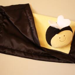 Bumble Bee Security Blanket Handmade Baby Lovey With Satin - thumbnail 3