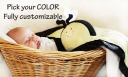 Bumble Bee Security Blanket Handmade Baby Lovey With Satin