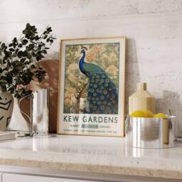 William Morris Peacock Print, Kew Gardens London Poster, Vintage Wall Art, Floral Poster - thumbnail 3