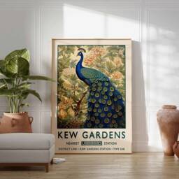 William Morris Peacock Print, Kew Gardens London Poster, Vintage Wall Art, Floral Poster - thumbnail 2